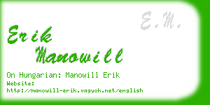 erik manowill business card